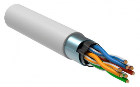 Кабель витая пара F/UTP кат.5E 4х2х24AWG solid LSZH бел. (305м) (м) ITK LC1-C5E04-328