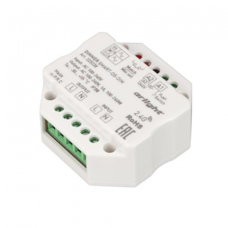 Диммер SMART-D5-DIM-IN (230В 1А TRIAC 2.4G) (IP20 пластик) Arlight 025038