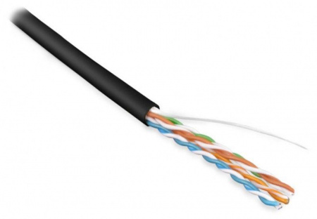 Кабель витая пара неэкранир. U/UTP кат. 5e 4 пары (24 AWG) ож (solid) PVC -20град.C-+75град.C гарантия: 15 лет компонентная 25 лет системная UUTP4-C5E-S24-IN-PVC-BK-100 Ч (уп.100м) Hyperline 443599