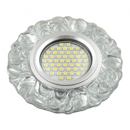 Светильник DLS-L136 GU5.3 GLASSY/CLEAR GU5.3 встраив. доп. светодиод. подсветка 3Вт без лампы стекло Fametto UL-00003862
