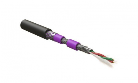Кабель для шины PROFIBus-DP 1х2х22 AWG однопров. жилы (solid) SF/UTP бронир. PVC/PVC PFDP-SF-1х2х22/1-ARM/W-PVC/PVC-BK Ч (уп.500м) Hyperline 444092
