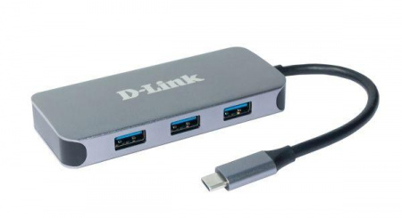 Док-станция DUB-2335/A1A (разъем USB Type-C 3 порта USB 3.0 1 порт USB Type-C/PD 3.0 1 порт HDMI + 1 порт Gigabit Ethernet D-link 1861478