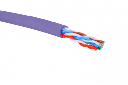 Кабель U/UTP кат.5E 4 пары 24 AWG нгА-LSLTx внутр. прокладки фиолетовый (уп.305м) Eurolan 19C-U5-05VL-B305
