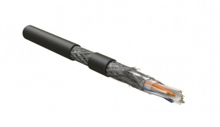 Кабель витая пара экранир. (SF/UTP) кат. 6 4 пары (23AWG) ож (solid) общий экран-фольга и оплетка -30град.C-+50град.C PE SFUTP4-C6-S23-OUT-PE-BK-500 Ч (уп.500м) Hyperline 444460
