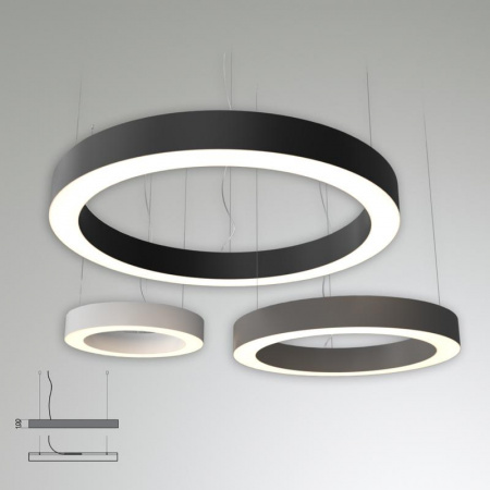 Светильник светодиодный RVE-LBX-HOLE-RING-1200-P 1200х1200х100мм 88Вт 4000К подвесной шир. рассеив.=80мм бел. RVElektro RVE00000272