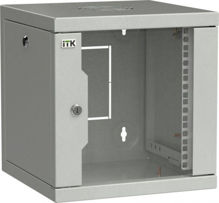 Шкаф сетевой LINEA WS 10дюйм 6U 320х310мм дверь стекл. сер. ITK LWS3-06U33-GF
