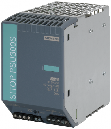 Блок питания стабилизированный SITOP PSU300S 20А вход: 3ф ~400-500В; выход: =24 В/20А Siemens 6EP14362BA10