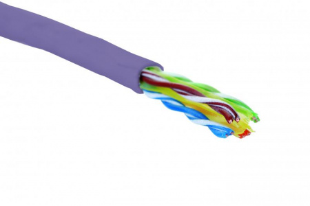 Кабель U/UTP кат.6 4 пары 23 AWG нгА-LSLTx внут. прокладки фиолет. кат.в (уп.305м) Eurolan 19C-U6-05VL-B305