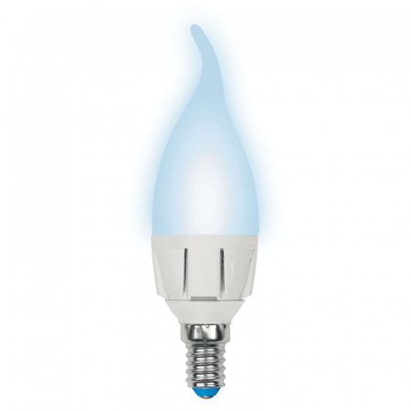 Лампа светодиодная LED-CW37 7W/NW/E14 /FR PLP01WH Яркая 7Вт свеча на ветру матовая 4000К нейтр. бел. E14 (упак. картон) Uniel UL-00002415