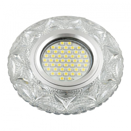 Светильник декоративный Luciole DLS-L149 GU5.3 GLASSY/CLEAR GU5.3 встраив. доп. светодиод. подсветка 3Вт без лампы стекло Fametto UL-00003902