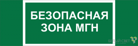 Знак безопасности NPU-3311.E68 "Безопасная зона для МГН" Белый свет a21797