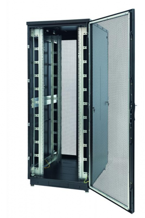 Шкаф Racknet S3000 47U 800х1000 передняя дверь перф. 1-ств. задняя дверь перф. 2-ств. черн. Eurolan 60F-47-8A-34BL