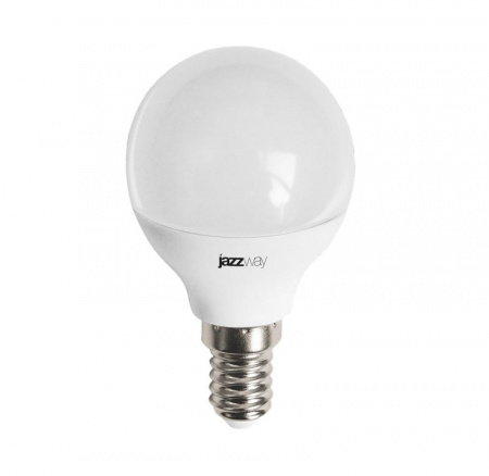 Лампа светодиодная PLED-LX 8Вт G45 шар 3000К тепл. бел. E14 JazzWay 5028593
