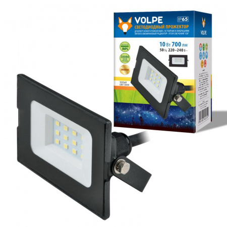Прожектор светодиодный ULF-Q513 10W/DW IP65 220-240В BLACK корпус черн. Volpe UL-00003983