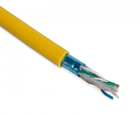 Кабель витая пара экранир. F/UTP кат. 5e 4 пары (26 AWG) мж (patch) экран-фольга PVC -20град.C-+75град.C FUTP4-C5E-P26-IN-PVC-YL-305 Ж (уп.305м) Hyperline 236286
