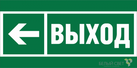 Знак безопасности NPU-2110.E31 "Направление к эвакуационному выходу налево" Белый свет a20377