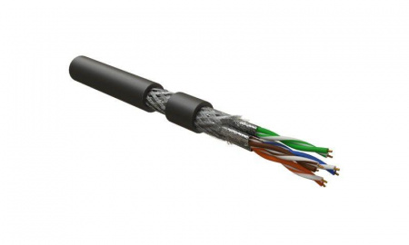 Кабель для сетей Industrial Ethernet кат. 7A 4х2х23 AWG многопров. жилы (patch) S/FTP SHF1 ISFTP4-C7A-P23/7-SHF1-BK Ч (уп.500м) Hyperline 444060