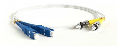 Патч-корд FC-D2-9A1-SC/UR-ST/UR-H-1M-LSZH-WH волоконно-оптический (шнур) SM 9/125 (G657) ST/UPC-SC/UPC 2мм duplex LSZH 1м Hyperline 238611