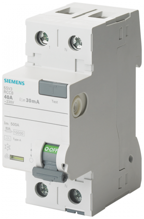 Выключатель диф. тока (УЗО) тип A 25А 1+N-п 30мА 230В 2мод. Siemens 5SV33126