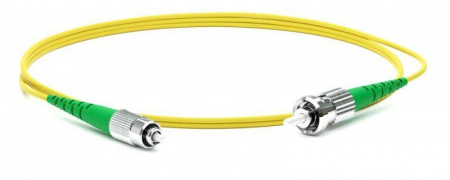 Патч-корд FC-S2-9-FC/AR-ST/AR-H-1M-LSZH-YL волоконно-оптический (шнур) SM 9/125 (OS2) FC/APC-ST/APC 2мм simplex LSZH 1м Hyperline 250677