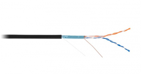 Кабель F/UTP EC-UF002-5-PE-BK 2 пары кат.5 (Класс D) 100МГц ож BC (чистая медь) внешний PE до -40град.C черн. (уп.305м) NETLAN EC-UF002-5-PE-BK