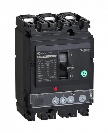 Выключатель автоматический SYSTEMEPACT CCB160 50кА 3P3D S2.2 160А рычаг SE SPC160N16022L3DF
