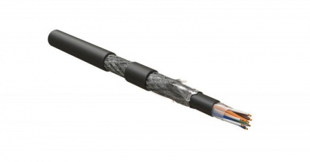 Кабель для сетей Industrial Ethernet кат. 5e 4х2х24 AWG (19х0.12мм) многопров. жилы (patch) SF/UTP двойная оболочка PVC ISFUTP4-C5E-P24/19-PVC/PVC-BK Ч (уп.500м) Hyperline 449569