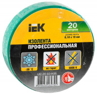 Изолента ПВХ 0.18х19мм зел. (рул.20м) IEK UIZ-20-10-K06