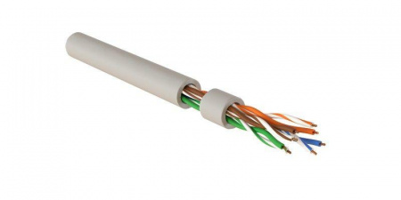 Кабель для сетей Industrial Ethernet кат. 5e 4х2х24 AWG однопров. жилы (solid) U/UTP PVC IUUTP4-C5E-S24/1-FRPVC-GY Сер (уп.500м) Hyperline 444051