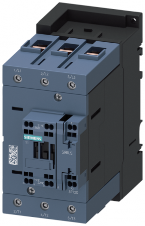 Контактор 3п кат. 220В AC 1НО+1НЗ 37кВт AC-3 400В типоразмер S3 главн. цепь - винтов. зажимы; вспомогат. цепь - пружин. зажимы Siemens 3RT20453AN20