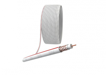 Кабель коаксиальный SAT 50м 75 Ом Cu/(оплетка Cu 75%) PVC бел. (уп.100м) (4/96) ЭРА Б0044617