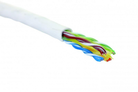 Кабель U/UTP кат.6 4 пары 23 AWG ПВХ нгА-LS внутр. прокладки бел. (уп.305м) Eurolan 19C-U6-02WT-B305