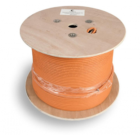 Кабель витая пара S/FTP кат.6a 4х2х23AWG solid LSZH нг(А)-HF SFTP-4P-Cat.6a-SOLID-IN-LSZH оранж. (уп.305м) Cabeus 7468c
