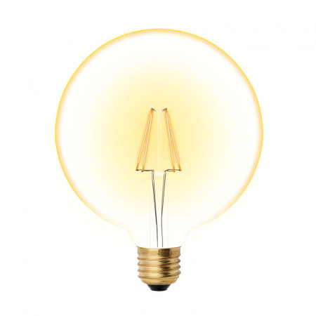Лампа светодиодная LED-G125-8W/GOLDEN/E27 GLV21GO Vintage форма "шар" зол. колба упак. картон Uniel UL-00002358
