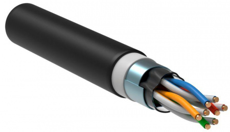 Кабель связи витая пара U/UTP кат.5е 4х2х24AWG solid LSZH/LDPE черн. (уп.305м) ITK LC3-C5E04-189