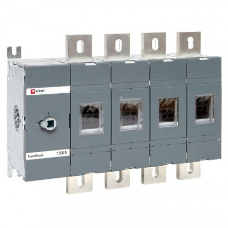 Рубильник 4п 1000А без рукоятки управления TwinBlock EKF tb-s-1000-4p