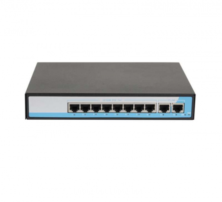 Коммутатор неуправляемый 8PoE(802.3af) порта 10/100Мбит/с до 250 метров cat6 2 Upl 150W GIGALINK GL-SW-F005-08P