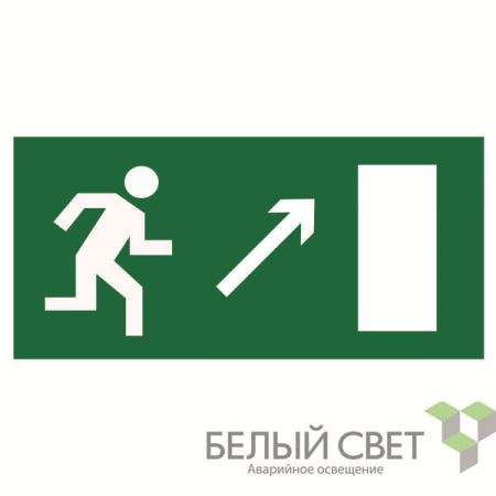 Знак безопасности NPU-2110.E05"Напр. к эвакуационному выходу направо вверх" Белый свет a10872