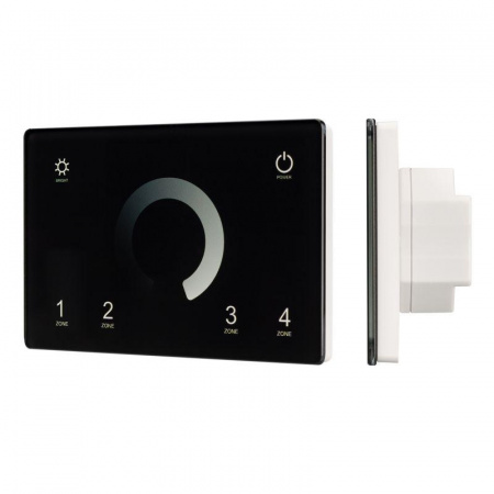 Панель Sens SмАRT-P79-DIM Black (230В 4 зоны 2.4G) (IP20 пластик) Arlight 028399