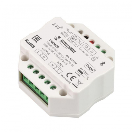 Диммер SMART-TRIAC-601-72-DIM-PD-IN (230В 1х1.5А TUYA BLE 2.4G) (IP20 пластик) INTELLIGENT ARLIGHT 037279