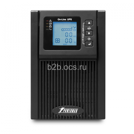 Источник бесперебойного питания Online 1000 LCD двойного преобразования 1000В.А 900Вт 2 евророзетки с резервным питанием USB RS232 слот SNMP разъем EPO батарея 12В 9А.ч 2шт 215х315х365мм 10.7кг POWERMAN 1000425496