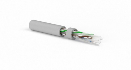Кабель витая пара UUTP4-C6A-S23-IN-LSZH-GY-500 U/UTP кат.6a (10GBE) 4 пары (23 AWG) ож (solid) LSZH сер. неэкранир. (уп.500м) Hyperline 424375