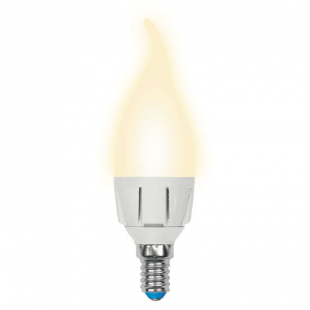 Лампа светодиодная LED-CW37 7W/WW/E14/FR PLP01WH Яркая 7Вт свеча на ветру матовая 3000К тепл. бел. E14 (упак. картон) Uniel UL-00002416