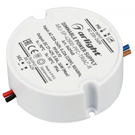 Блок питания ARJ-SP-42800-PFC-TRIAC-R (36Вт 27-42В 800мА) (IP44 пластик) Arlight 040968
