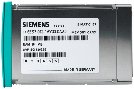 Карта памяти SIMATIC S7 для S7-400 длинное исполнение RAM 1Мбайт Siemens 6ES79521AK000AA0