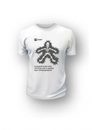 Футболка "Каждый электрик" XL бел. EKF 78980