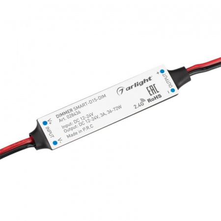 Диммер SMART-D15-DIM (12-24В 1х3А 2.4G) (IP20 пластик) Arlight 028436