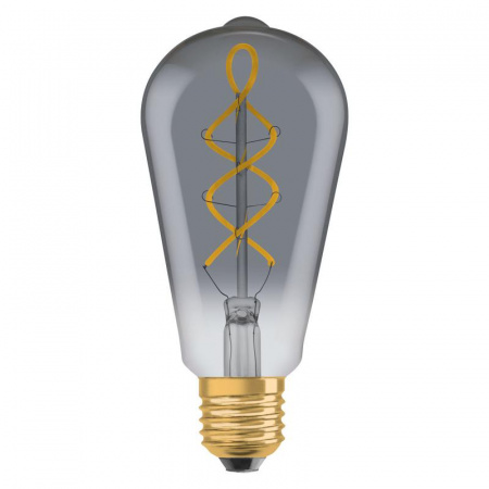 Лампа светодиодная филаментная Vintage 1906 LED CL Edison SMOKE 15 non-dim 818 5Вт тепл. бел. E27 дым. OSRAM 4058075269941