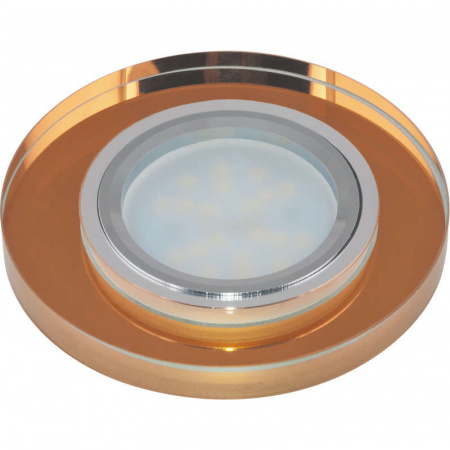 Светильник декоративный встраиваемый DLS-P106 GU5.3 CHROME/BRONZE "Peonia" без лампы GU5.3 основание металл; хром; отделка стекло бронза Fametto 09993