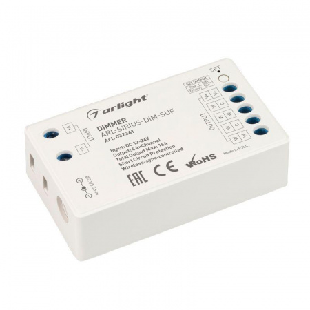 Диммер ARL-SIRIUS-DIM-SUF (12-24В 4х4А 2.4G) (IP20 пластик) Arlight 032361